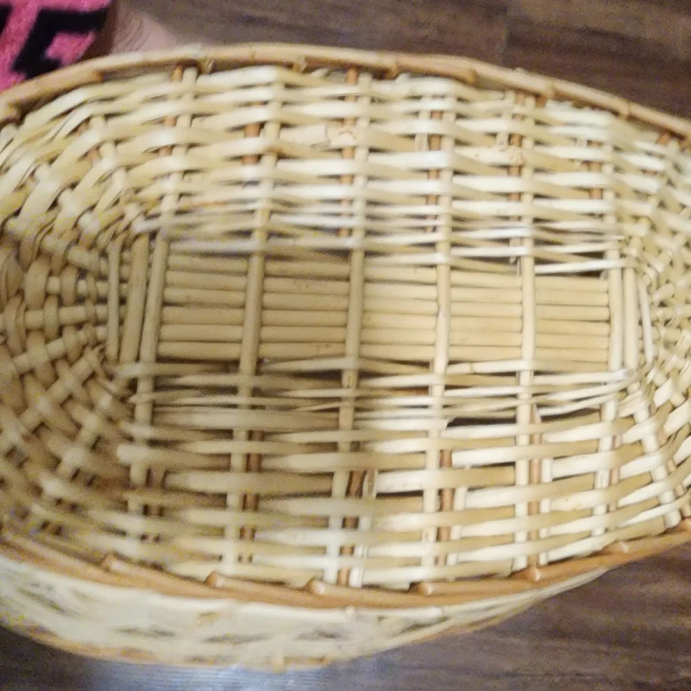 Natural Oversize Woven Eadter Or Flower Basket with Handle